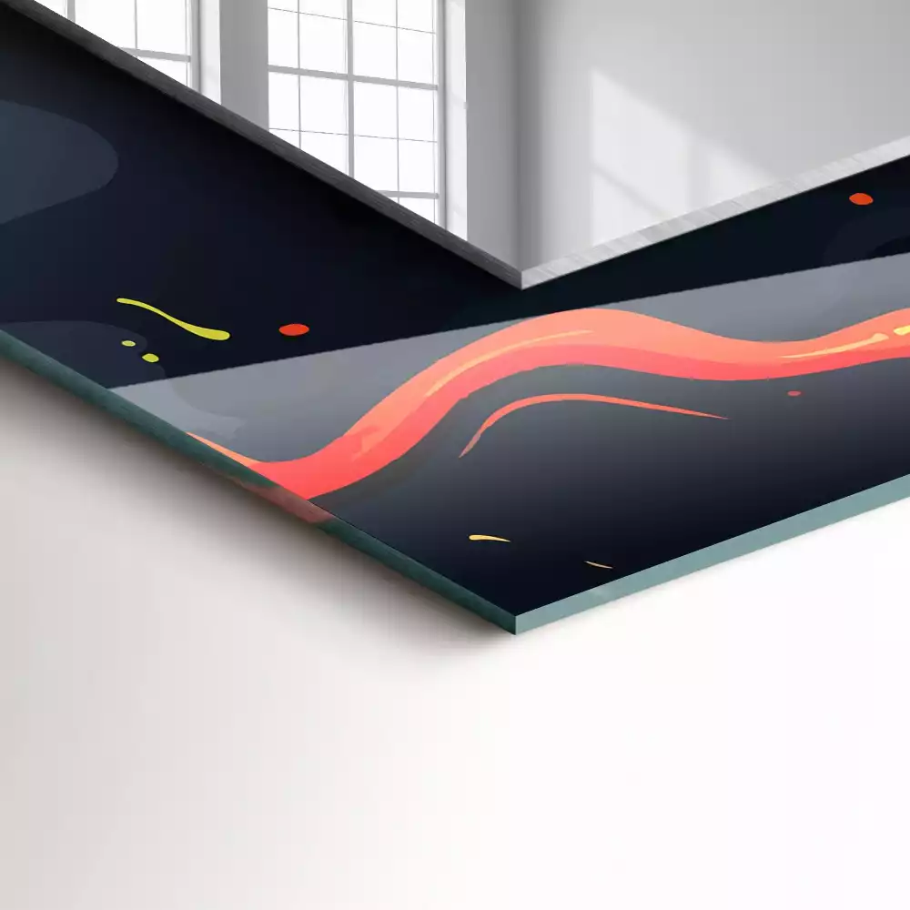 Espejo rectangular impreso Lava volcánica