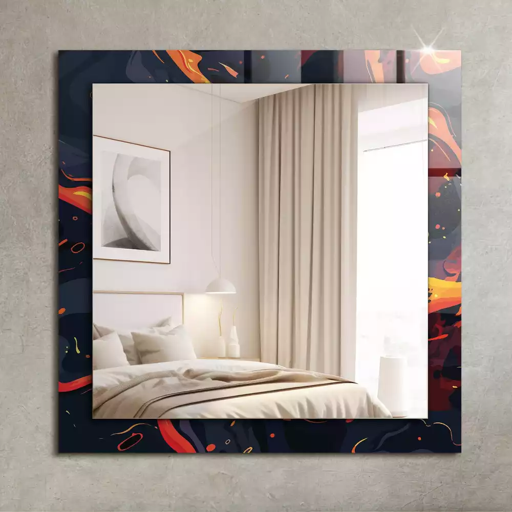 Espejo rectangular impreso Lava volcánica