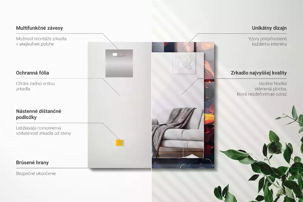 Espejo rectangular impreso Lava volcánica