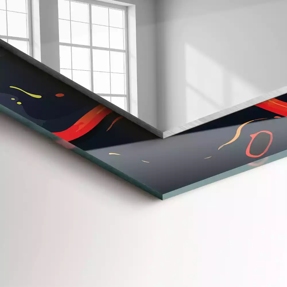 Espejo rectangular impreso Lava volcánica