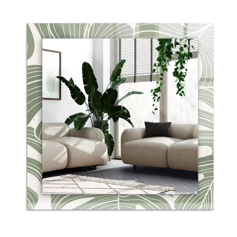 Espejo rectangular impreso Hojas de monstera