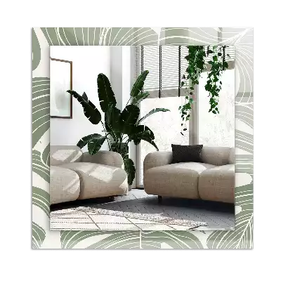 Espejo rectangular impreso Hojas de monstera