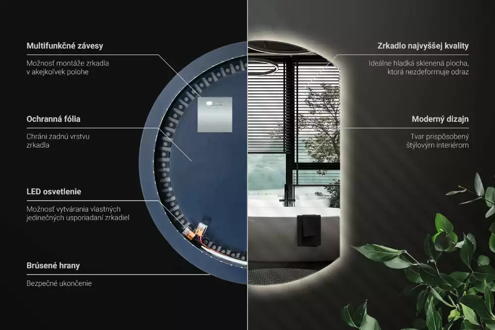 Espejo circulo cortado eficaz con LED