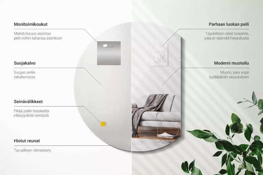 Espejo cortado irregular accesorio original