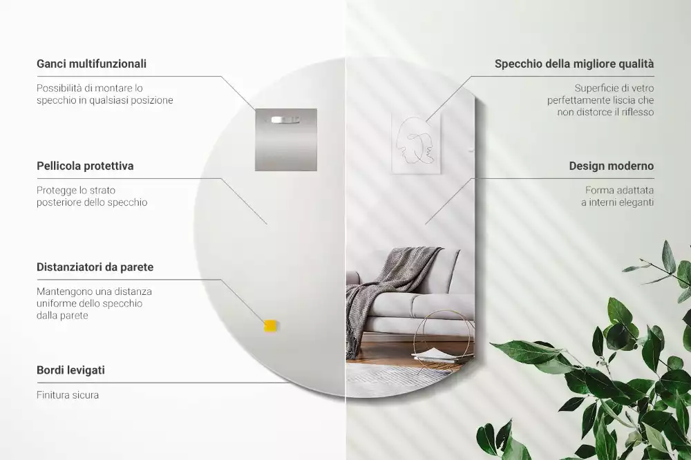 Espejo cortado irregular accesorio original