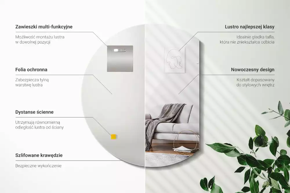 Espejo cortado irregular accesorio original