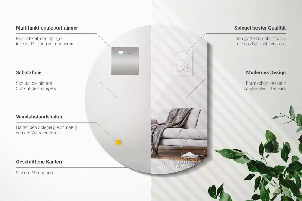 Espejo cortado irregular accesorio original