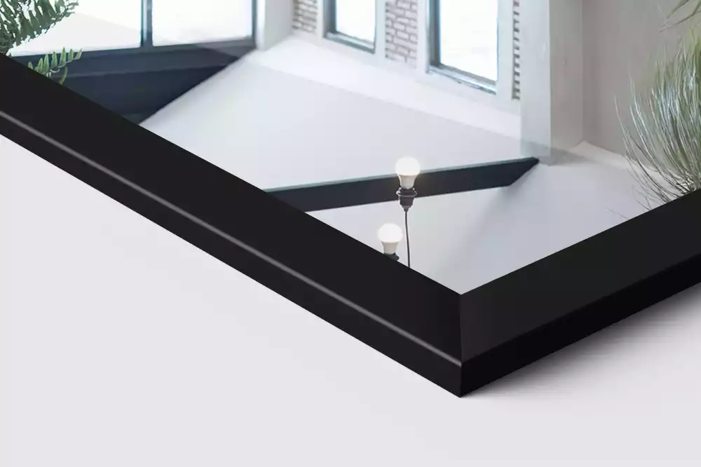 Espejo de pie en marco negro