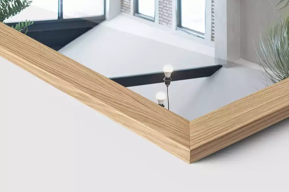 Espejo de pie en marco color roble