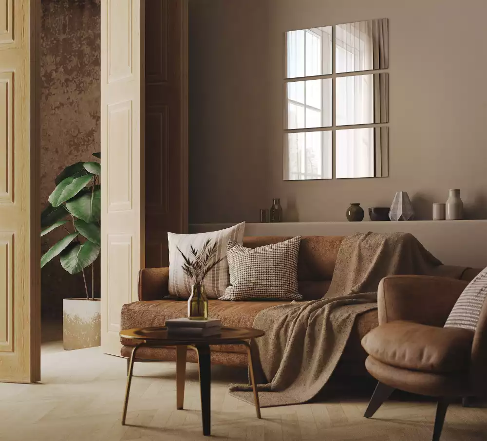 Baldosas de espejo autoadhesivas cuadrado decorativo