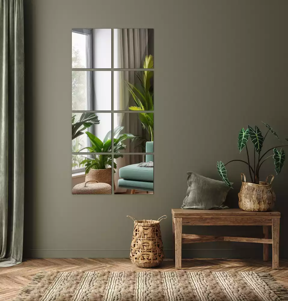 Baldosas de espejo autoadhesivas cuadrado decorativo