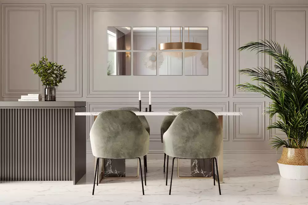 Baldosas de espejo autoadhesivas cuadrado decorativo