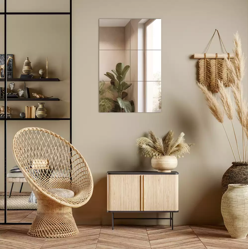 Baldosas de espejo autoadhesivas cuadrado decorativo