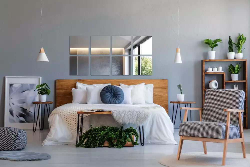 Baldosas de espejo autoadhesivas cuadrado decorativo