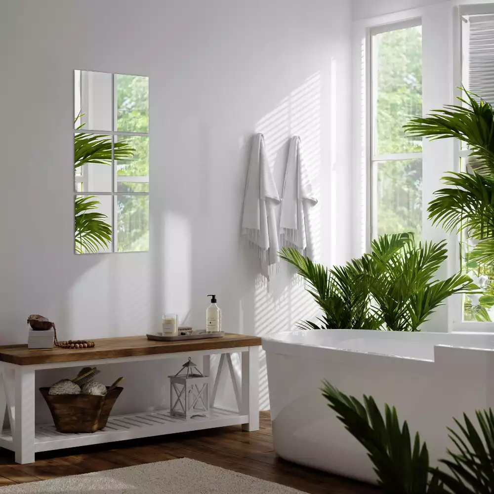 Azulejos de espejo rectangulares autoadhesivo