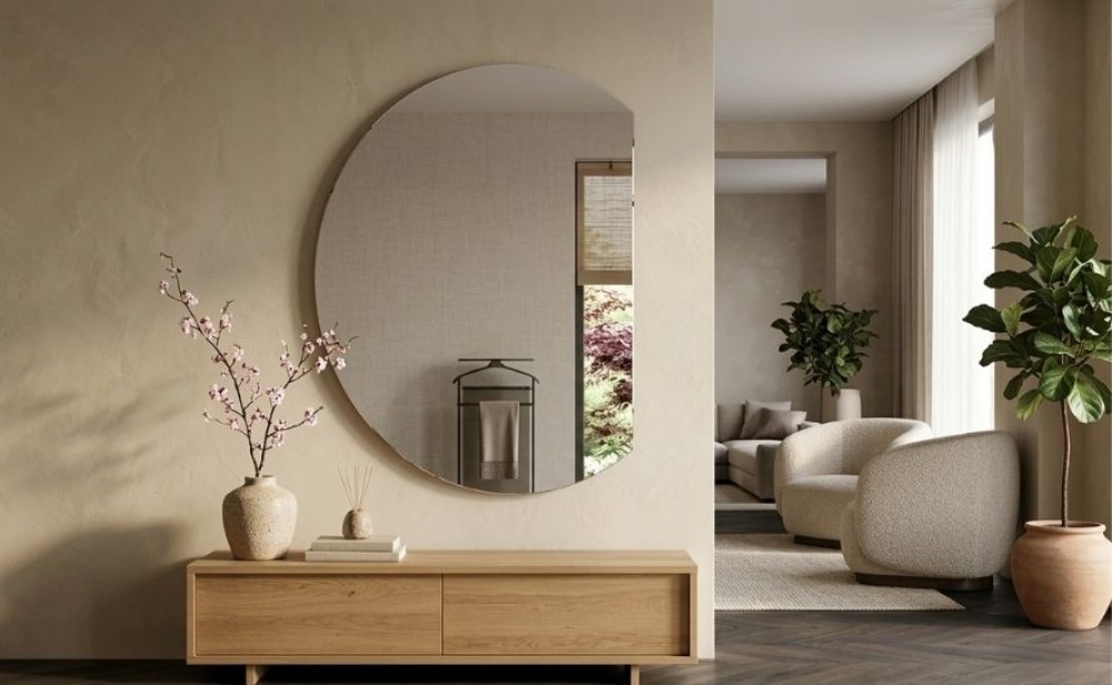 espejo encima de la cómoda